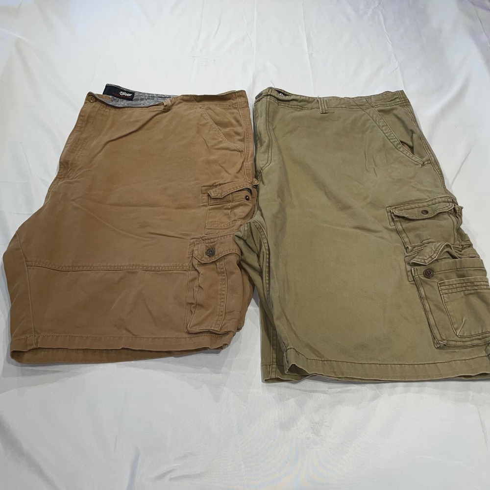 Plugg Mens Brown Cotton Cargo Shorts Bundle Size 50 Utility Multi Pocket Casual